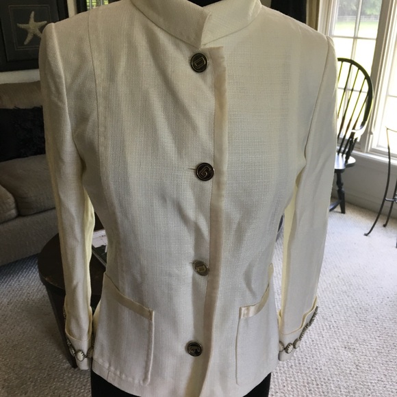 Dolce & Gabbana Jackets & Blazers - Dolce and Gabana off white beaded cuff jacket